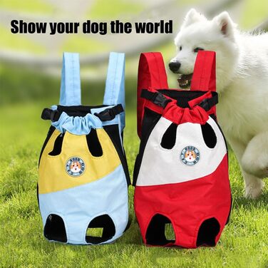 Портативна переносна сумка-рюкзак для собак та котів, XL, червона. Зручна для подорожей, походів, кемпінгу. Регульована, з 4 отворами для лап. Підходить для маленьких та середніх собак та котів, цуценят.