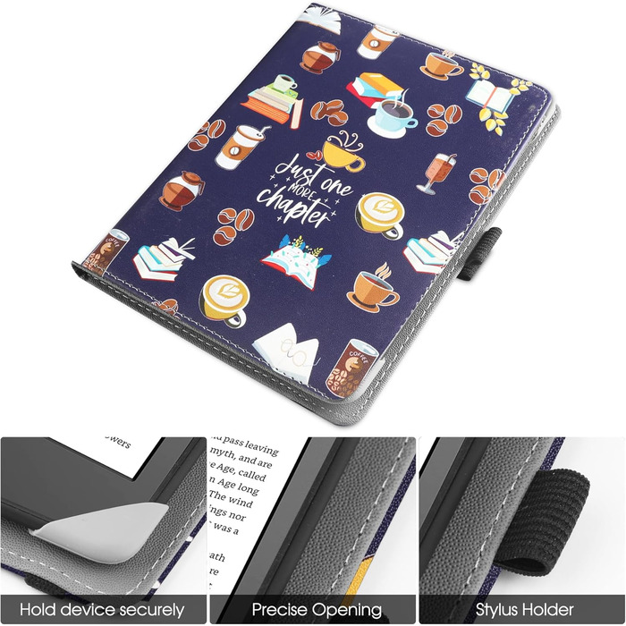 Чохол-підставка для eReader 6-7 дюймів HGWALP, Premium PU шкіра, з петлею для руки, сумісний з Kindle, Kobo, Tolino, Pocketbook, Sony