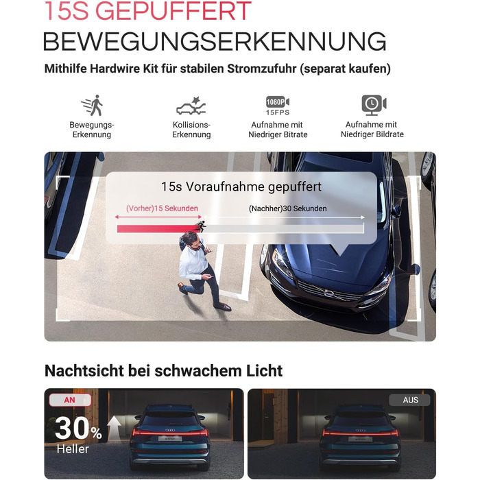 Відеореєстратор VANTRUE E1 Pro 4K HDR STARVIS: Автомобільний відеореєстратор з GPS, Wi-Fi, нічним баченням та паркувальним режимом