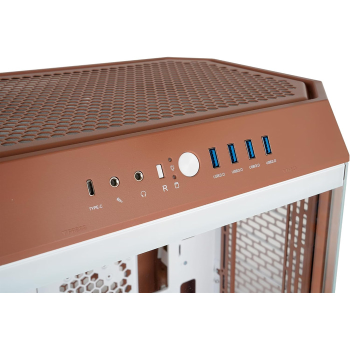 Корпус для ПК Thermaltake The Tower 600 Mocha Mousse, вертикальний Mid Tower, підтримка E-ATX/ATX, загартоване скло, підтримка радіатора 420 мм, Hidden Connector