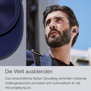 Блютуз навушники Bowers & Wilkins Pi7 S2 (2023) з активним шумозаглушенням (ANC), aptX та мікрофонами, Midnight Blue