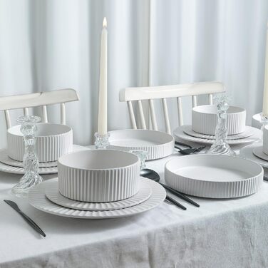 Посуд Christian Siriano Lusso Tafelservice 16 предметів, білий, кераміка для 4 осіб – Opulenter Garten
