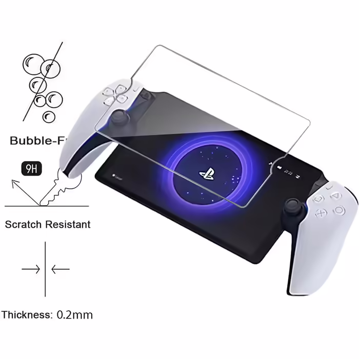 GIOPUEY [2 Pack Panzer Glass Screen Protector Compatible with Playstation Portal/PS Portal, High Transparency Glass, Scratch-Resistant, Compatible Case, Oil-Resistant, Screen Protector for Playstation Portal/PS Portal Transparent (2 Pack)