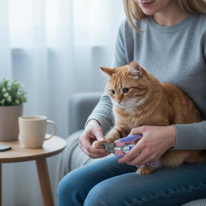 Професійна кусачка для собак та котів EooCoo, великих та середніх порід, з захистом, блокуванням та пилочкою для нігтів - ідеальний подарунок на Різдво, фіолетовий + рожевий