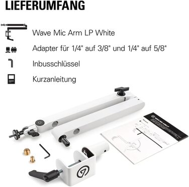 Elgato Wave Mic Arm LP White - Мікрофонна стійка Elgato Wave LP White для подкастів, стрімінгу та геймінгу