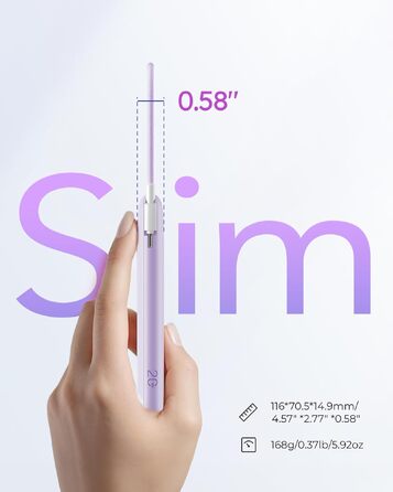 Повербанк VIYISI 10000mAh ультратонкий із вбудованим кабелем USB-C, фіолетовий
