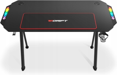 Ігровий стіл 120x60x75 RGB, карбонова стільниця, килимок 80x30 — комплект для геймера