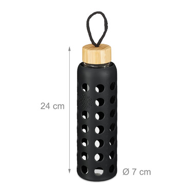 Relaxdays Glass Bottle with Bamboo Lid 550ml