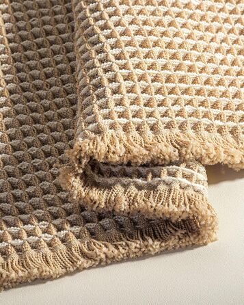 Boho Bathroom Rug Set - Non-Slip Bath Mats (2-Piece) - Washable Shower Rugs for Bathroom, Bedroom, Living Room - 51x120cm + 41x61cm (Brown & White)