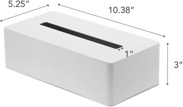 YAMAZAKI 4215 TOWER Tissue Box Holder Minimalist Design, Steel Alloy, White, 26.5 x 13.5 x 7.5 cm (LxBxH)