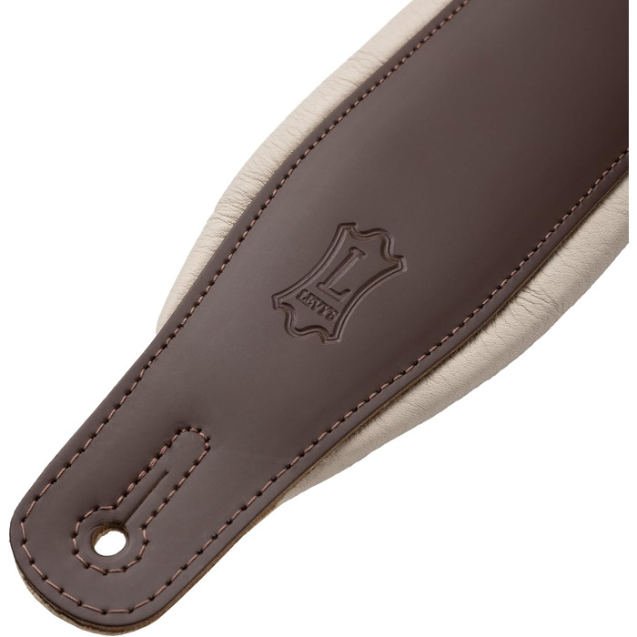 Гітарний ремінь Levy's Leathers Amped Series з натуральної шкіри (Колір: Коричневий / Кремовий)