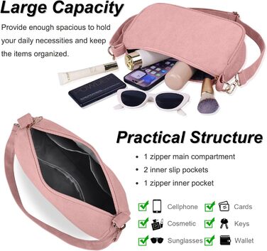 Сумка жіноча FITDON через плече міні Cord Hobo Bag Y2K рожева з 3 ремінцями