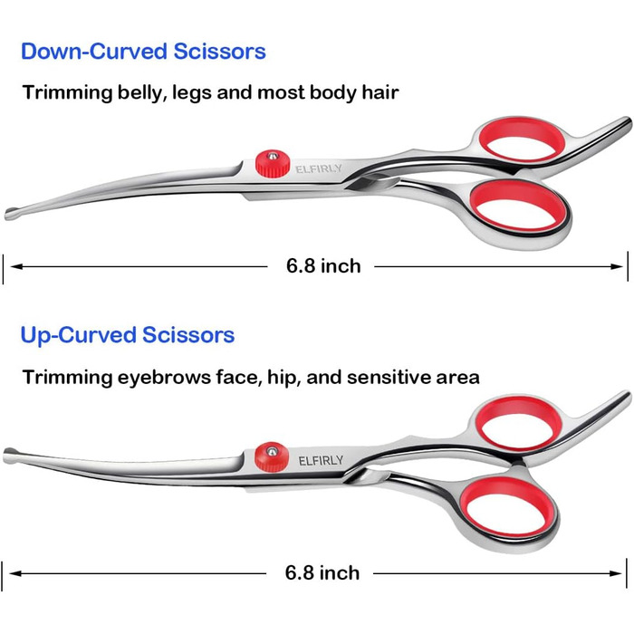 Набір професійних інструментів для грумінгу собак: ножиці з нержавіючої сталі, ножиці для витончення, ножиці з округлими кінцями, тример для шерсті, набір для грумінгу тварин з тримером для нігтів для собак і котів, червоний