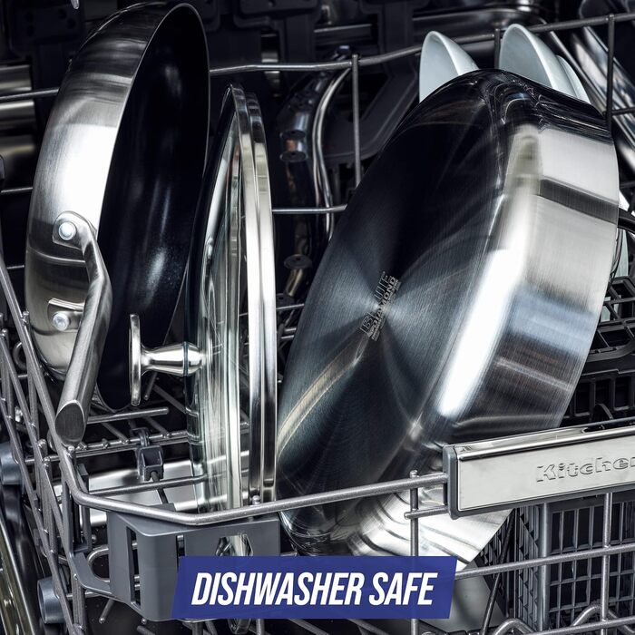 Набір посуду Blue Diamond Cookware 7-частинний з нержавіючої сталі з покриттям Diamant Verstärkte Keramik Antihaft, без PFAS, для індукційних плит, сумісний з духовкою та посудомийною машиною