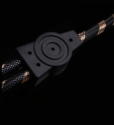 Акустичні кабелі SKW для колонок Hi-Fi, пара (2 шт.), 1.5м, з роз'ємами «банан», позолочені конектори, нейлонове обплетення