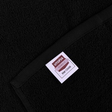 Набір м'яких фланелевих рушників для обличчя Utopia Towels, 100% бавовна, гігроскопічні, 24 шт., чорний/білий