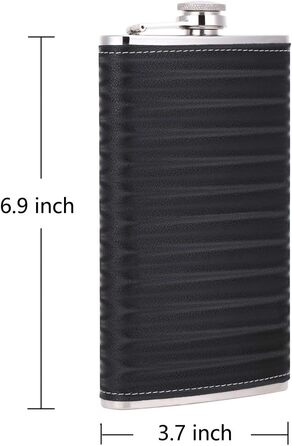 Фляга з імітацією крокодилячої шкіри, нержавіюча сталь, 510 мл, для віскі та лікеру, обгорнута PU-шкірою, TANEAXON