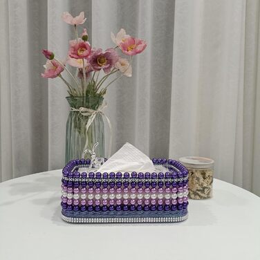 Makeup Tissue Box, Cosmetic Tissue Box, Standard Fashion Tissue Box, Cosmetic Tissue Box, Facial Tissue Dispenser, Cosmetic Tissues Tissue Box for Dining Room Bedroom Office (Purple)