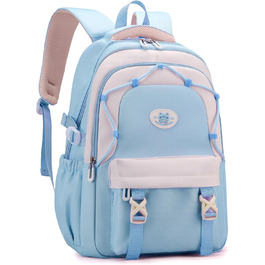 Рюкзак Tanou для школи, дівчаток-підлітків, 30L, нейлон, 3-9 клас, з тролейною петлею та брелоком (блакитний)