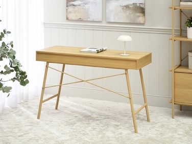 Письмовий стіл Mebel-Partner прямокутний, дуб натуральний, 120x46x76 см, 2 шухляди