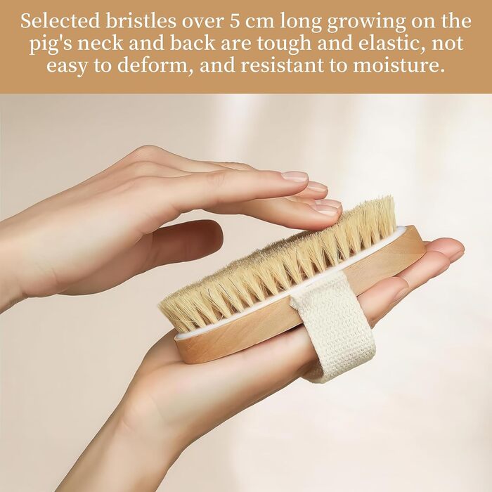 Щітка для пілінгу Uervoton, суха щітка з натуральної щетини Tampico, для проблемної шкіри, целюліту та набряків, покращує кровообіг, з сумкою для зберігання (3 шт.)