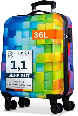 Чемодан NOWI Hartschaenkoffer Mittegroß: 68 літрів, 8 коліс, ABS, з TSA-замком та телескопічною ручкою. Ідеальний для подорожей, ручної поклажі та середніх поїздок
