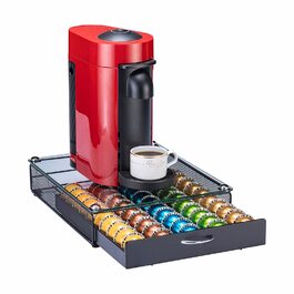 Підставка для капсул Nespresso Vertuo, скляна, на 50 капсул, чорна