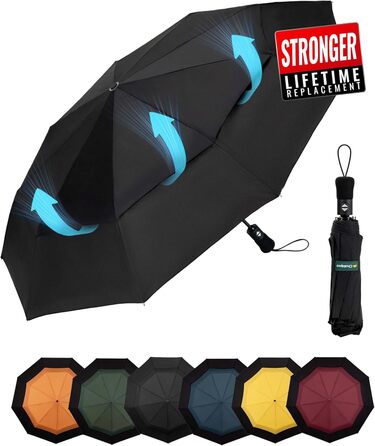 Чорний парасолька-тростина, великий, стійкий до вітру, автоматичний, для чоловіків та жінок, діаметр 102 см, 9 спиць, тканина 210T