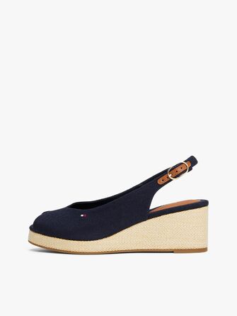 Сандалії жіночі Tommy Hilfiger Flag Mid Wedge Espad SLIN, сині (40 EU)