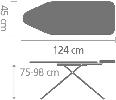 Прасувальна дошка Brabantia стандартна, 124 см x 45 см