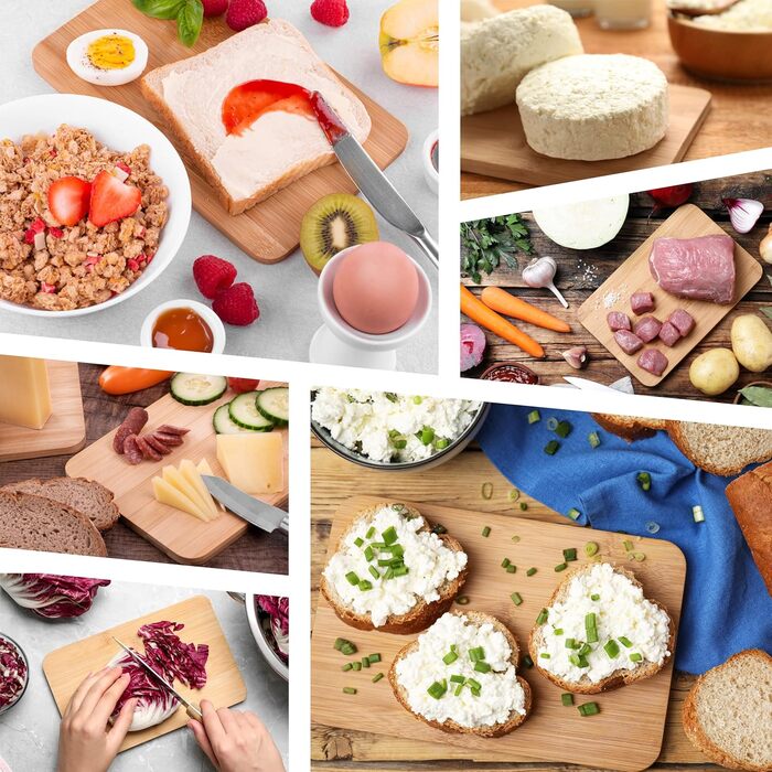 Набір з 6 дерев'яних підставок для сніданку з бамбука, 22x14x0,8 см