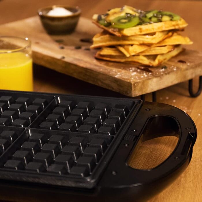 Sandwichmaker Cecotec Rock'nToast Family: 1500W, 4 вафлі, антипригарне покриття, сталевий корпус