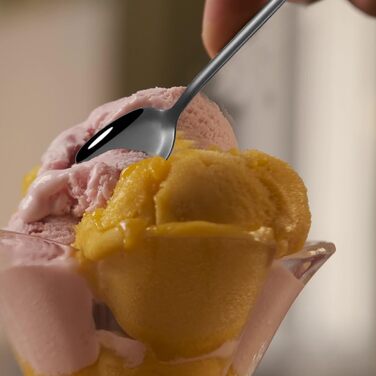 Набір з 6 ложок для лате макіато, довгі ложки для десертів та коктейлів, нержавіюча сталь, 18.7 см