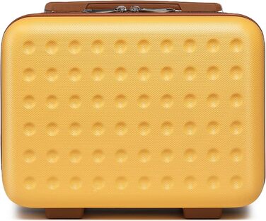 Чемодан-валіза KONO з жорсткою оболонкою, 76x50x31 см, білий (жовтий, косметичка)