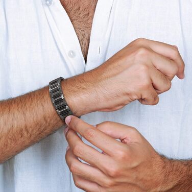 Браслет на магнітній застібці JEROOT для чоловіків з чистого титану, чорний