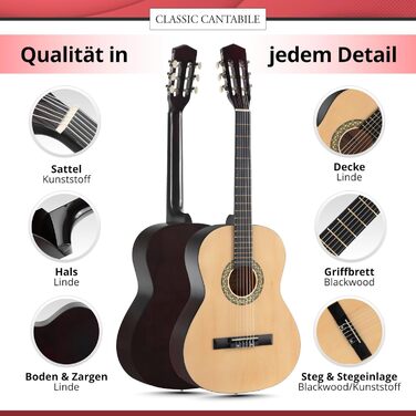 Класична гітара Cantabile AS-851-L 3/4 для лівшів – Початковий набір (сумка, CD, DVD, медиатор, струни, тюнер)