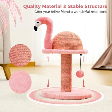 PAWZ Road Flamingo Scratching Post, creative scratching post, stylish cat tree, H: 48 cm, pink…