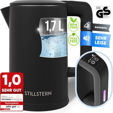 Stillstern Kettle with Temperature Setting [1.7L | 40-55-70-85-100°C], 12 Hour Keep Warm, Precision Stainless Steel Spout, Anti-Fingerprint, Fast Heating [2200W], Quiet, Stable Base
