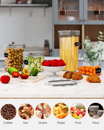 Набір контейнерів для зберігання продуктів Vorratsdosen 16 шт. з кришкою, набір для кухні, герметичні контейнери для спагеті, борошна, мюслі