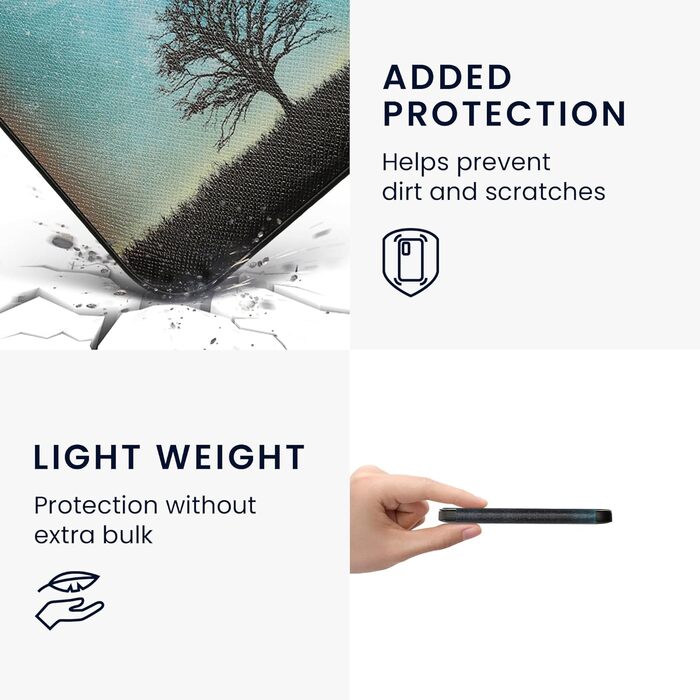 Чохол-книжка kwmobile для Kobo Clara 2E / Tolino Shine 4 - з єгипетськими ієрогліфами, золото-чорний (жовтий, помаранчевий, червоний)