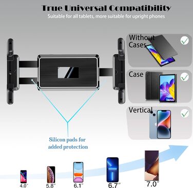 Тримач для планшета на вантажівку, авто, панель приладів, лобове скло. Довгий 43см кріплення з супер присоском. Сумісний з пікапами, комерційними вантажівками та планшетами