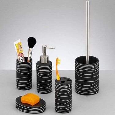 Набір аксесуарів Zeller 18252, 4 шт., кераміка, чорний, 42 x 21 x 41 см