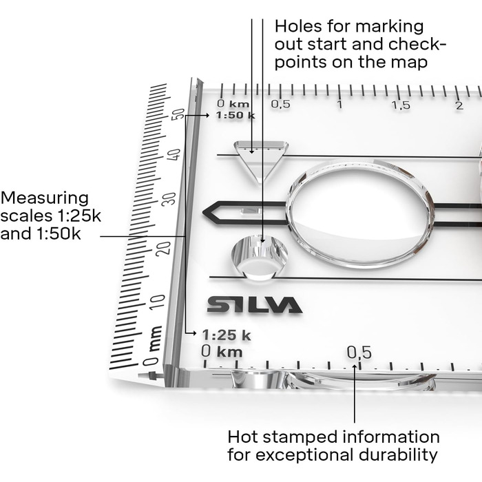 Silva Kompass Outdoor - 3NL Hiking Compass - Map Scales 1:25k & 1:50k - Marching Compass for Basic Outdoor Activities - Rotating Compass Housing - Military Compass - Hiking Compass