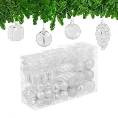 Relaxdays Set of 72 Christmas Baubles