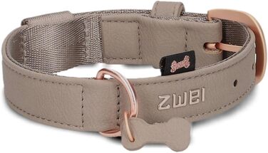 Нашийник для собак ZWEI Leo LE10 з якісної штучної шкіри, регульований, 28-38 см, різні кольори (капучино)