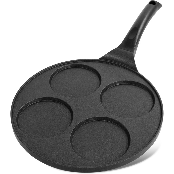 Млинцева сковорода Joeji's Kitchen з 7 отворами, 26,5 см, антипригарна, алюмінієва, для індукції, універсальна, для млинців та яєць