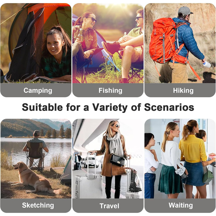 Складаний стільчик для кемпінгу, риболовлі, подорожей та саду (зелений, великий)