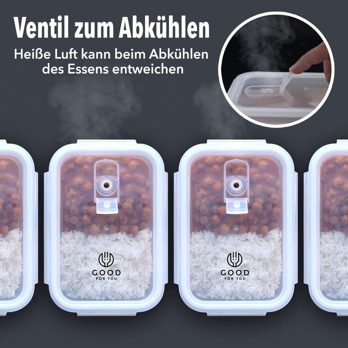 Набір контейнерів для харчових продуктів GOOD FOR YOU (5 шт.) 850 мл - BPA-free, для мікрохвильовки та посудомийної машини