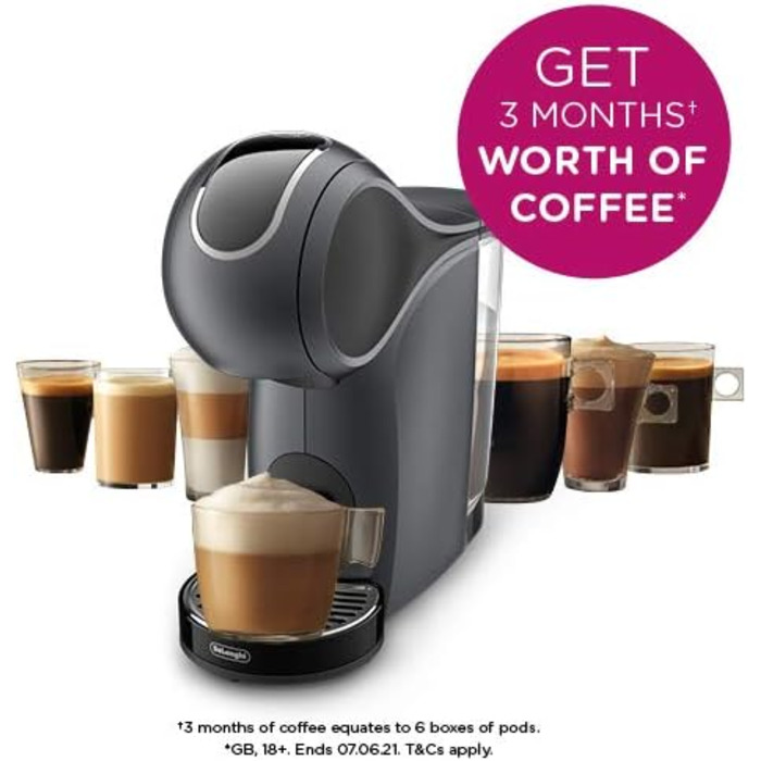 Кавомашина De'Longhi Nescafe Dolce Gusto Genio S Touch EDG426.GY, для капсул, еспресо, капучино, латте, шиферно-сіра