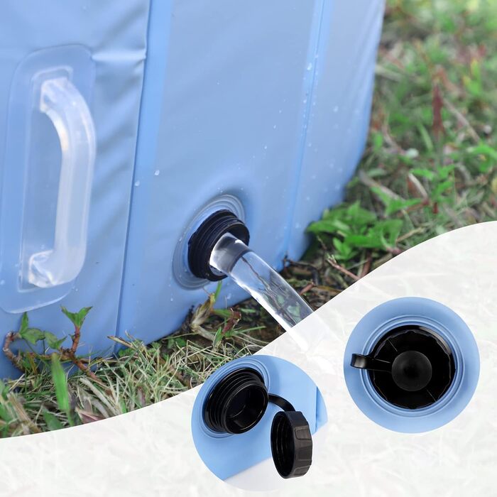 Басейн для собак DEWEL, складаний, 80x30 см, блакитний, з ручкою та щіткою для догляду